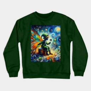 Shamrock Fairy in Starry Night Crewneck Sweatshirt